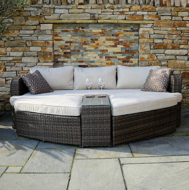 Foxborough Chaise Lounge Set With Cushions And Table Reviews