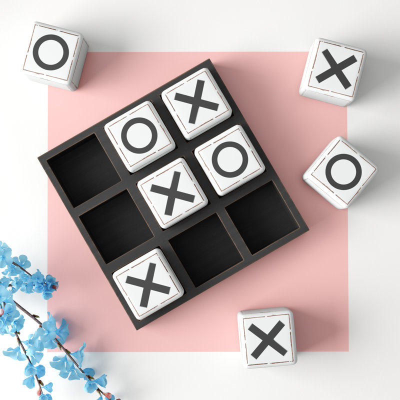 Hashtag Home Delilah Wood Tic Tac Toe Game Letter Blocks Reviews Wayfair