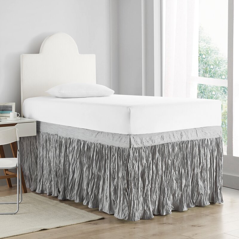 Rosdorf Park Jordyn Crinkle 3 Panel Bed Skirt Set & Reviews | Wayfair