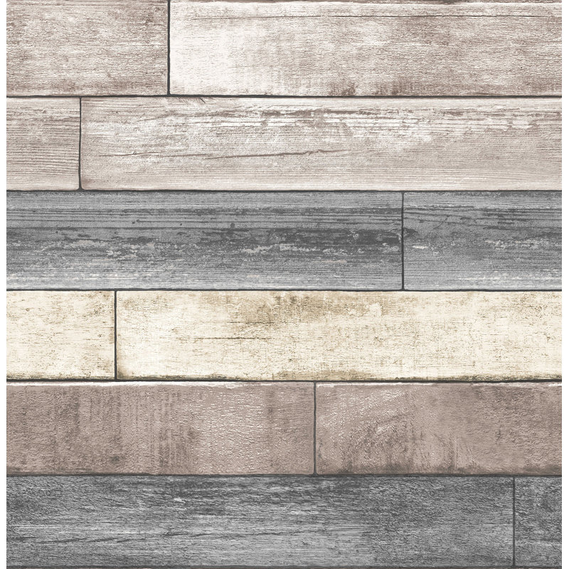 NuWallpaper Reclaimed Wood Plank 5.5m L x 52cm W Brick ...