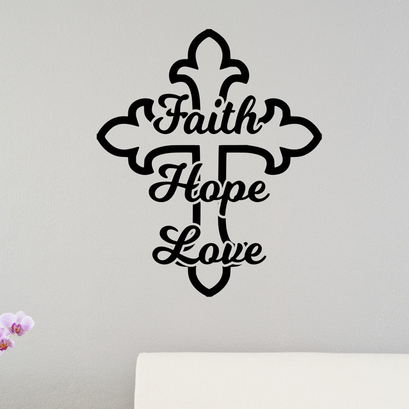Faith+Hope+Love+Cross+Christian+Bible+Verse+Wall+Sticker