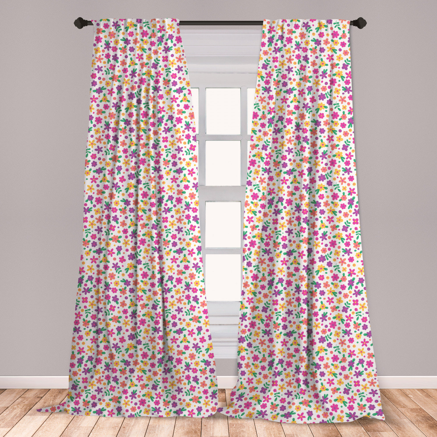East Urban Home Ambesonne Colorful Window Curtains Cheerful Kids