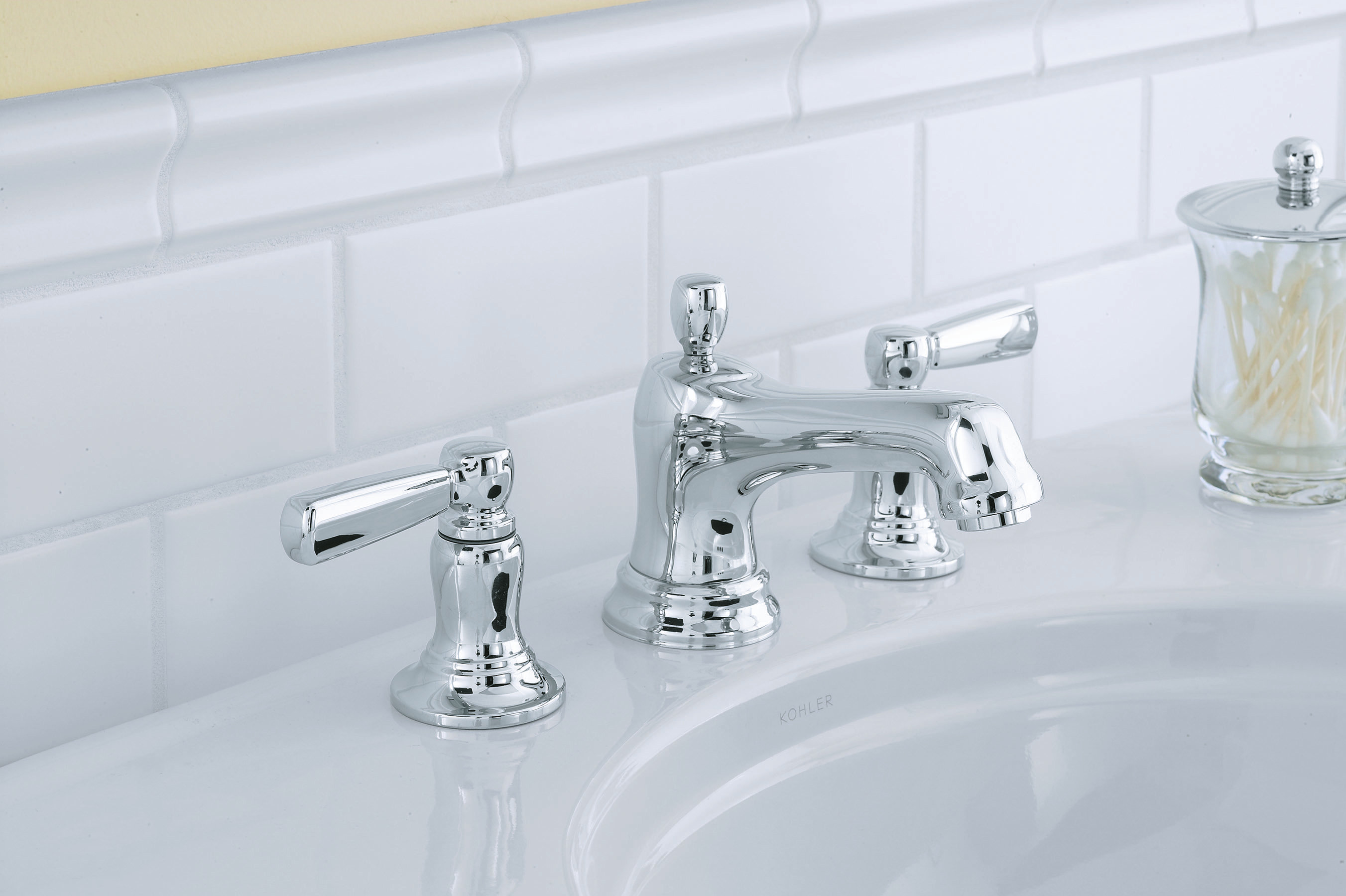 K105774CP,2BZ,SN Kohler Bancroft Widespread Bathroom Faucet with