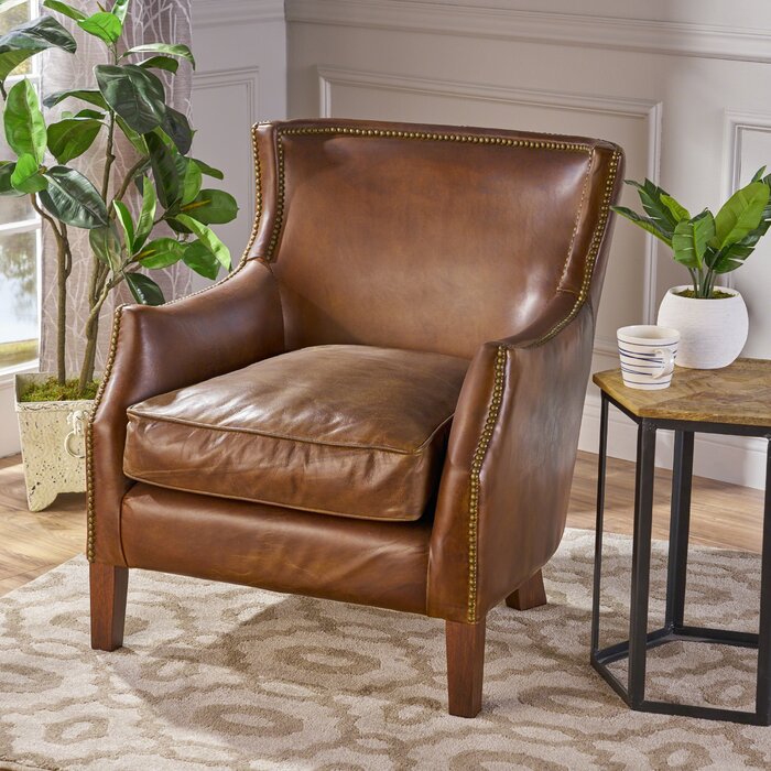 Darby Home Co Colyer 32'' Wide Genuine Leather Armchair & Reviews | Wayfair