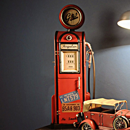 Old Modern Handicrafts Decorative Gas Pump With Clock 1 4