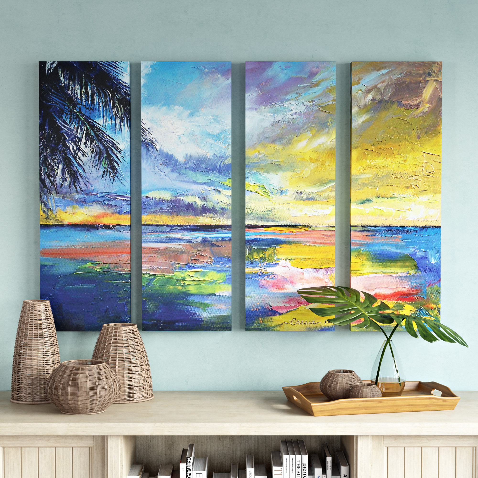 Bay Isle Home Islamoradana Sunset 4 Piece Painting Print On Wrapped Canvas Set Wayfair