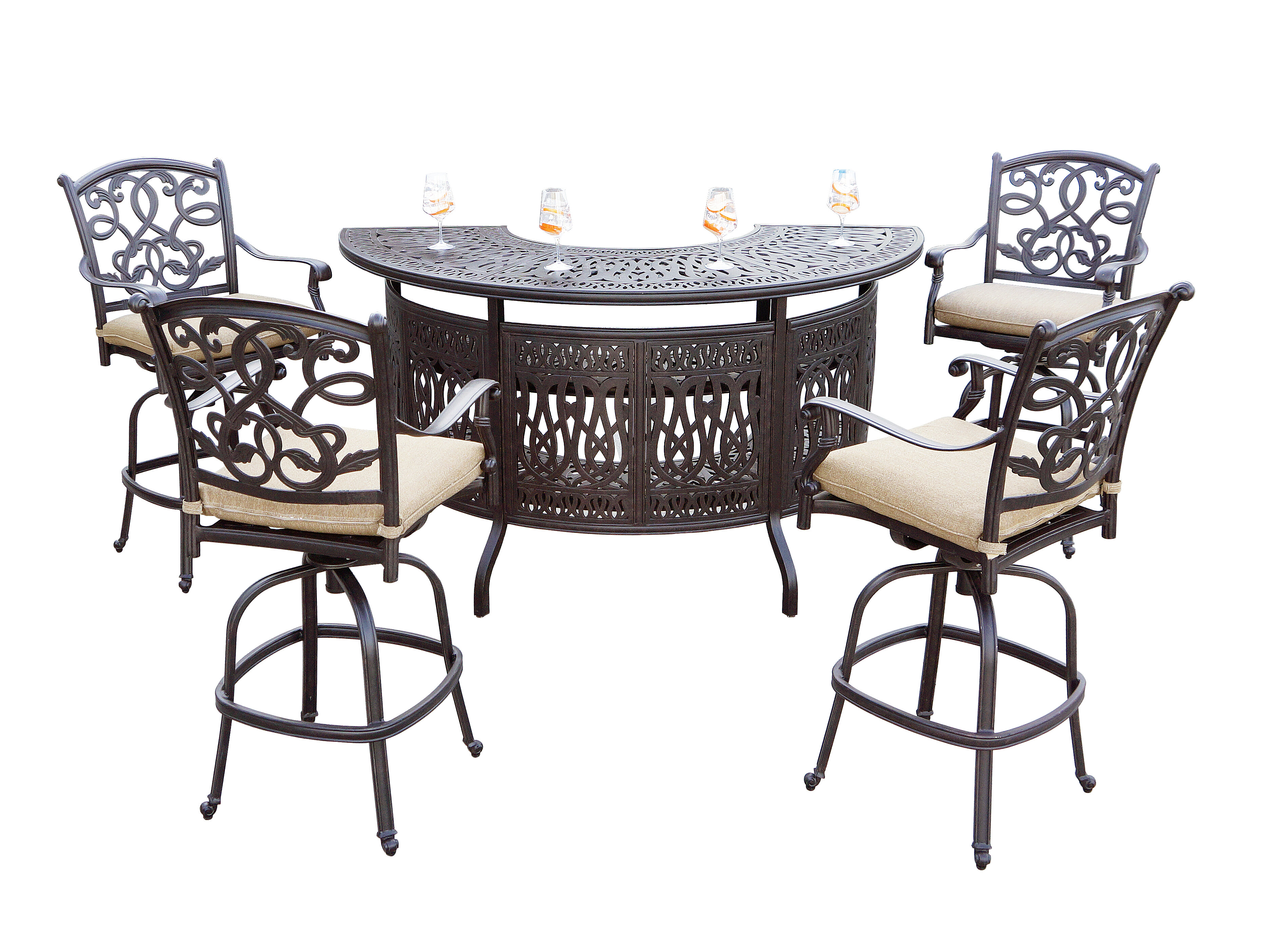 cast iron patio bar set