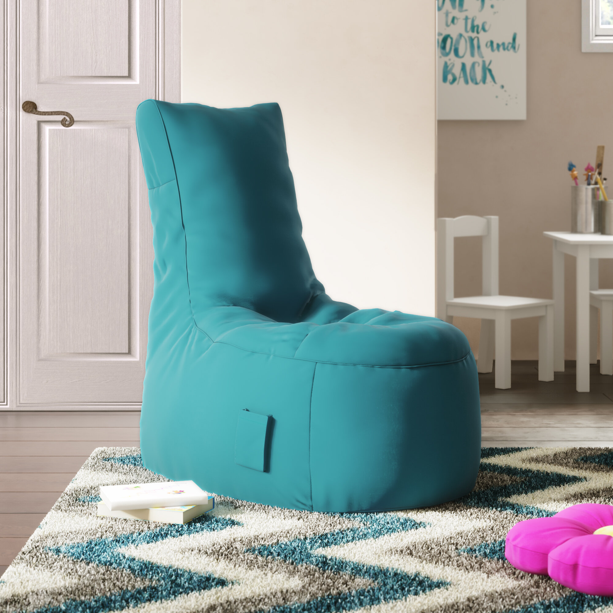 small teal chair