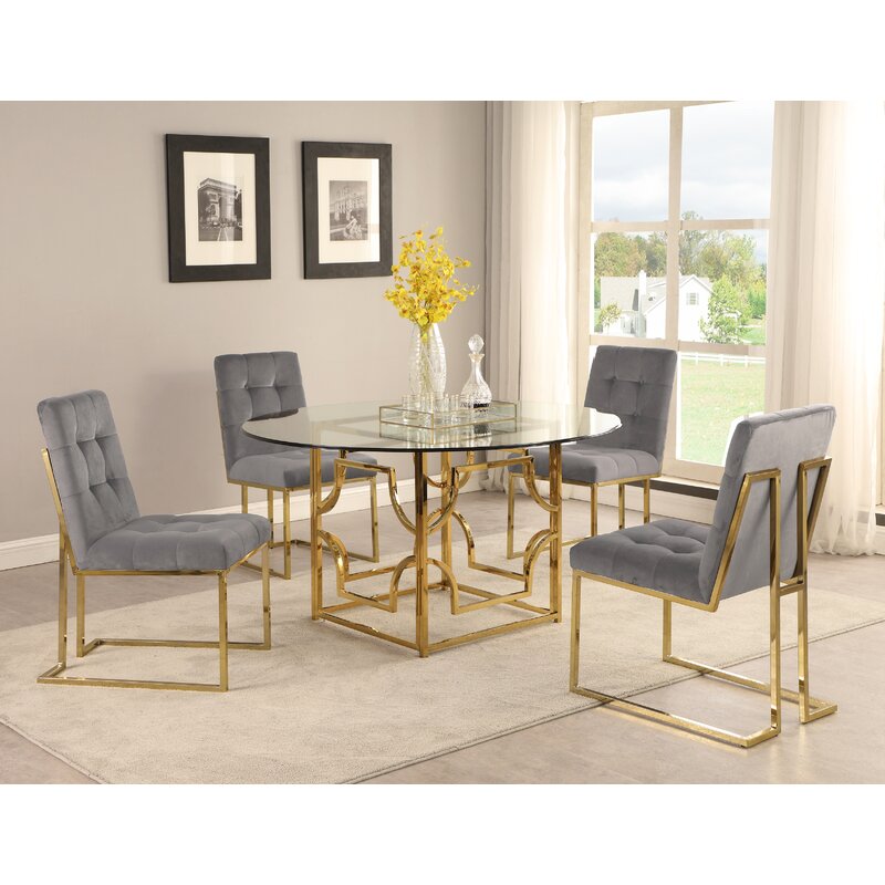 Everly Quinn 5 Pieces Round Breakfast Nook Dining Set | Wayfair