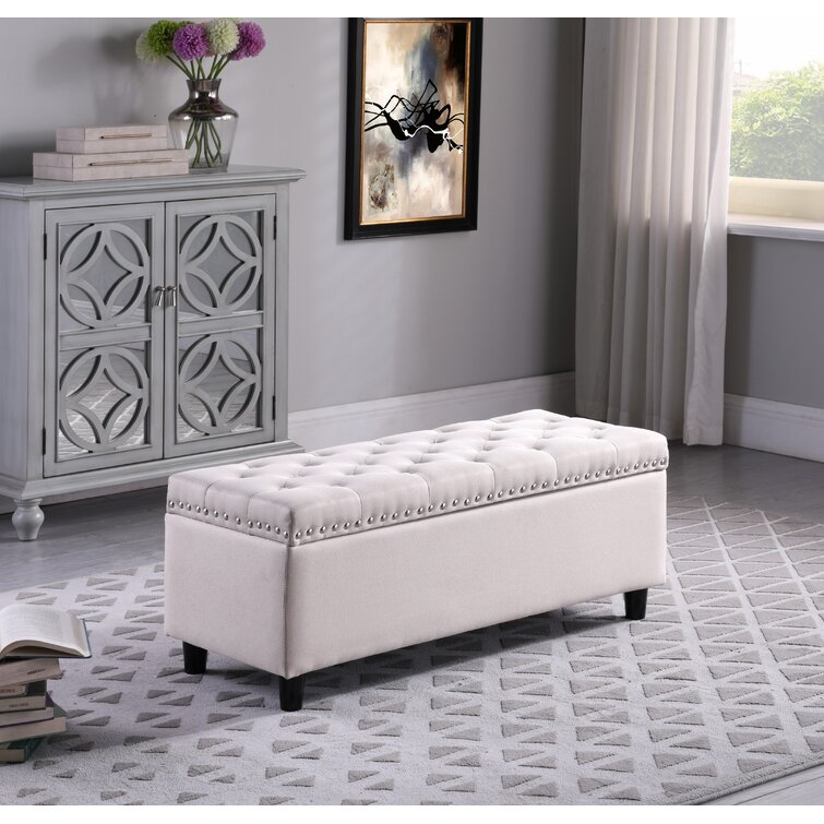 Lark Manor Zion 41.5'' Wide Tufted Rectangle Storage Ottoman with ...