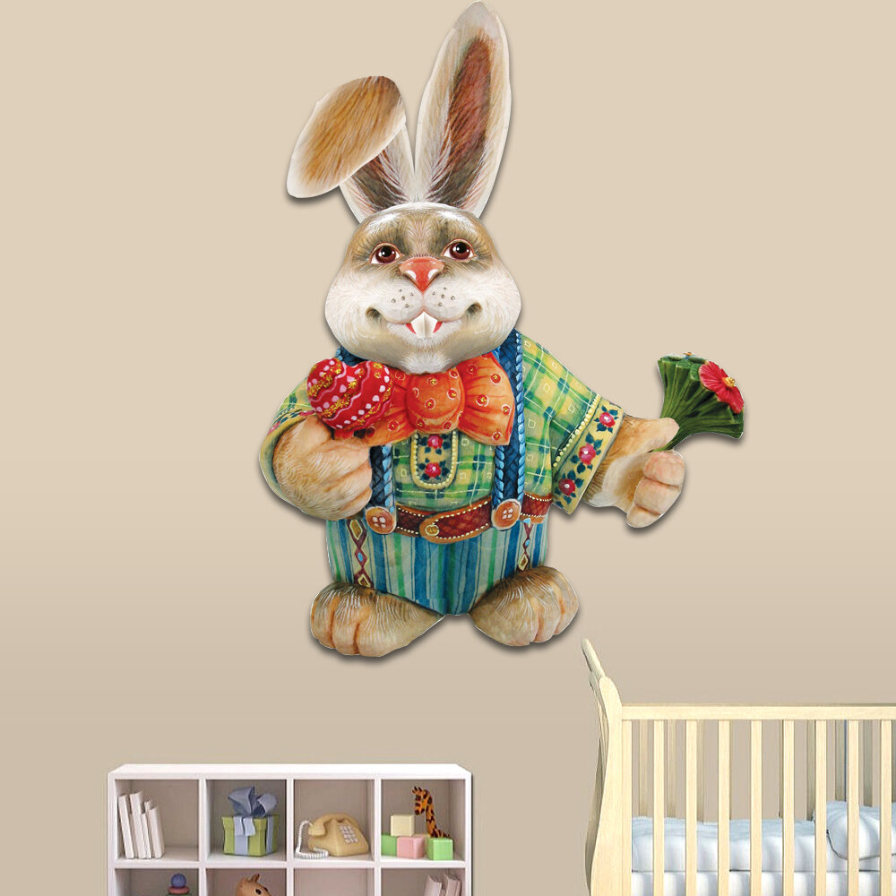 Easter Decor Father Bunny Rabbit Wooden Decorative Door Hanger #8154423H 