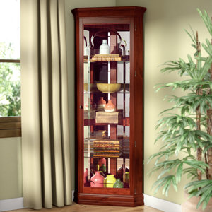 North Palisade Lighted Corner Curio Cabinet