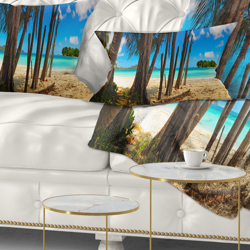 East Urban Home Seascape Praslin Island Tropical Beach Panorama Lumbar Pillow Wayfair