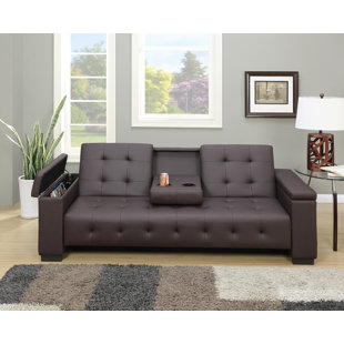 Cheesman Adjustable Sofa With Dropdown Console by Ebern Designs Best #1