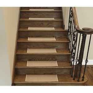 Escalier Skid-Resistant Rubber Backing Non-Slip Carpet Dark Beige Stair Tread