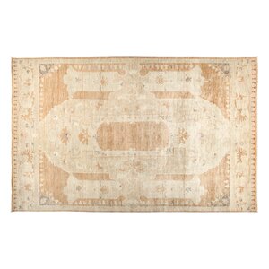 One-of-a-Kind Eclectic Hand-Knotted Beige Area Rug