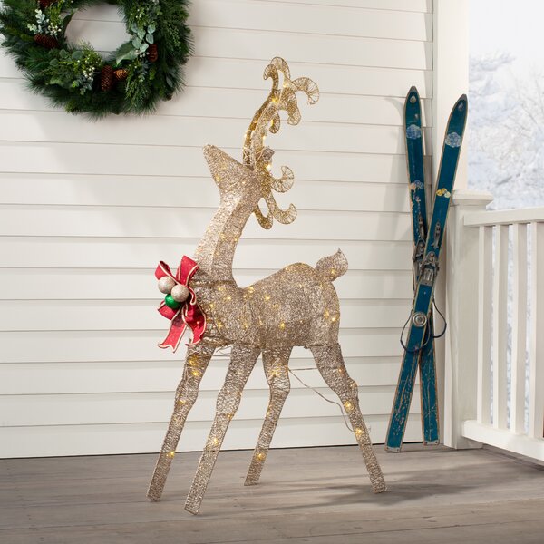 2pcs Reindeer Figurines Deer Figurine Animal Crafts Sculpture Desktop Ornament for Xmas Holiday Party Table Decoration Silver 