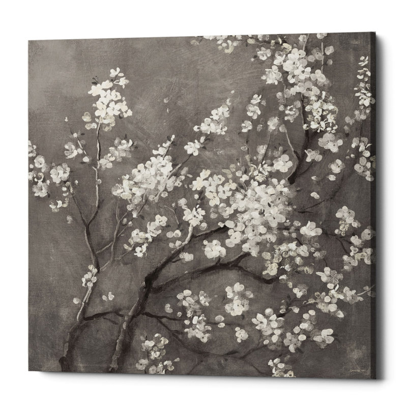 Bloomsbury Market White Cherry Blossom I On Grey Acrylic