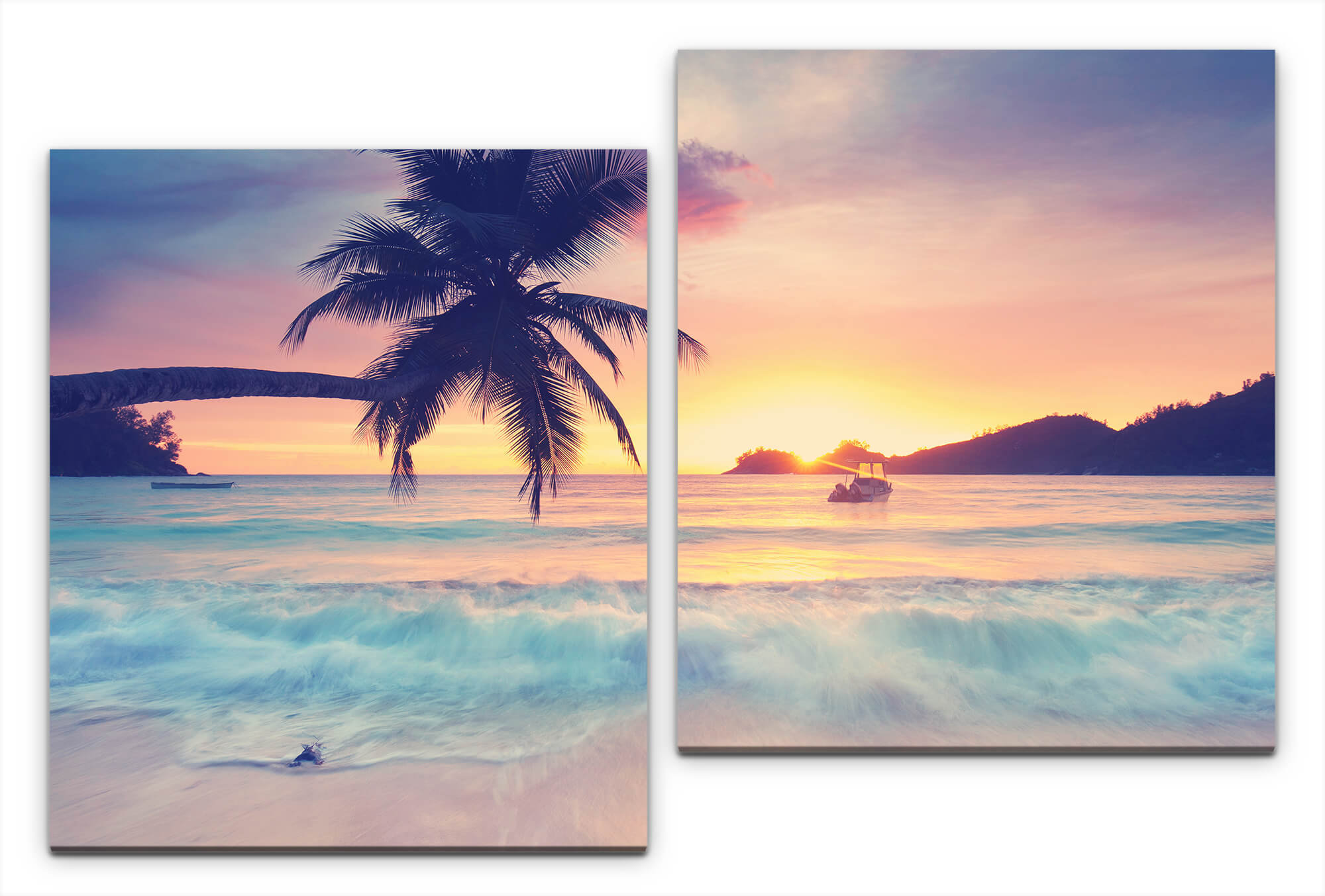 East Urban Home Seychelles 2 Piece Photographic Art Print Set On Wrapped Canvas Wayfair Co Uk
