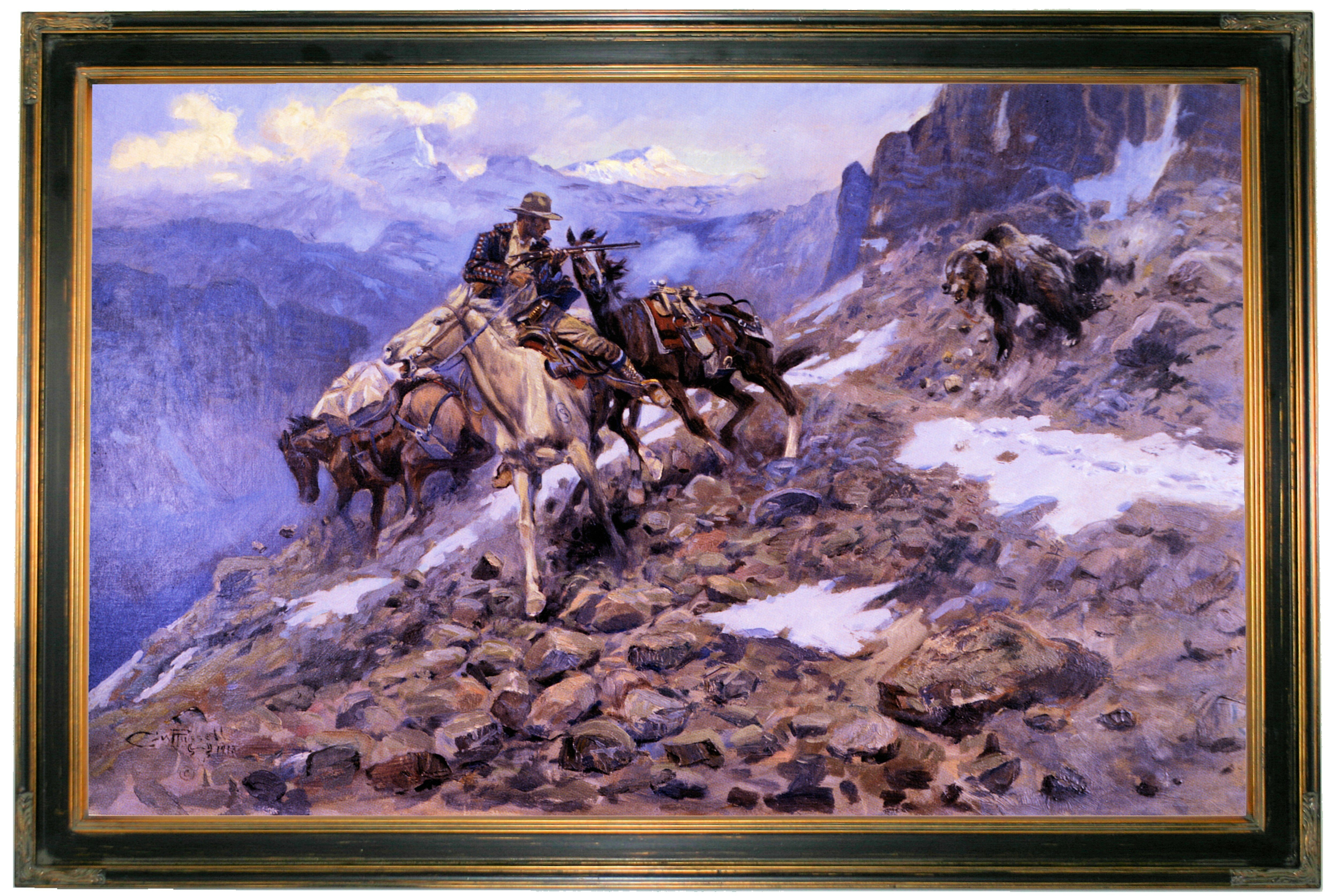 Landscape  by Charles Russell   Giclee Canvas Print Repro 