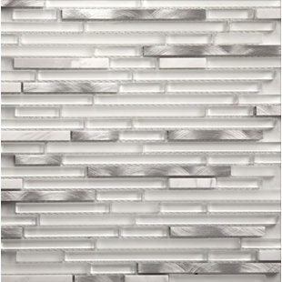 Ice Pencil Mosaic Tile Wayfair Riga Random Sized Stone Gl Metal Mosaic Tile In Marble Ice