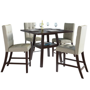 Grayslake 5 Piece Wood Counter Height Dining Set..