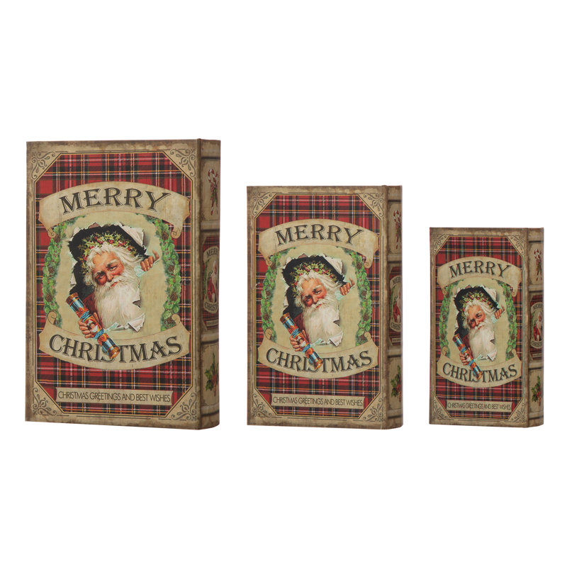 The Holiday Aisle® 3 Piece Santa's Book Decorative Box Set