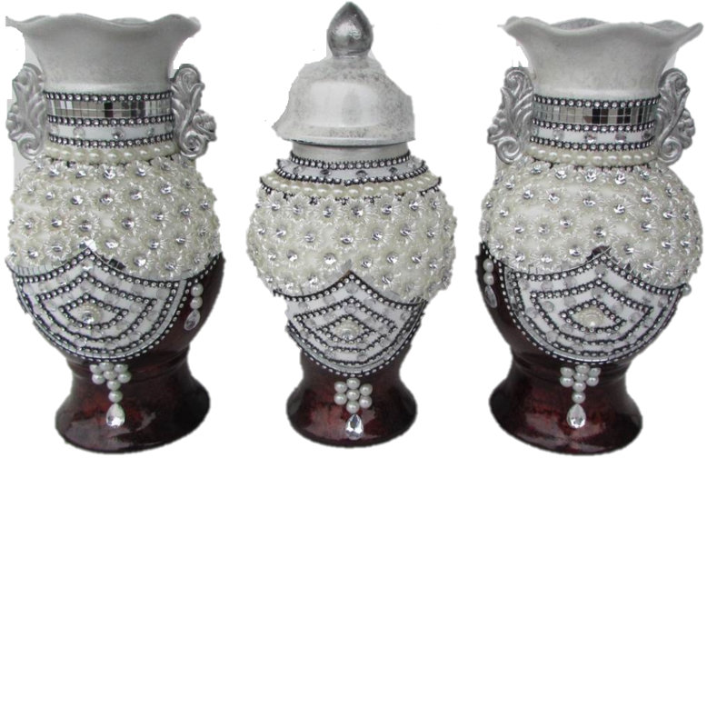 Bloomsbury Market Beads And Pearls Design 3 Piece Table Vase Set Wayfair