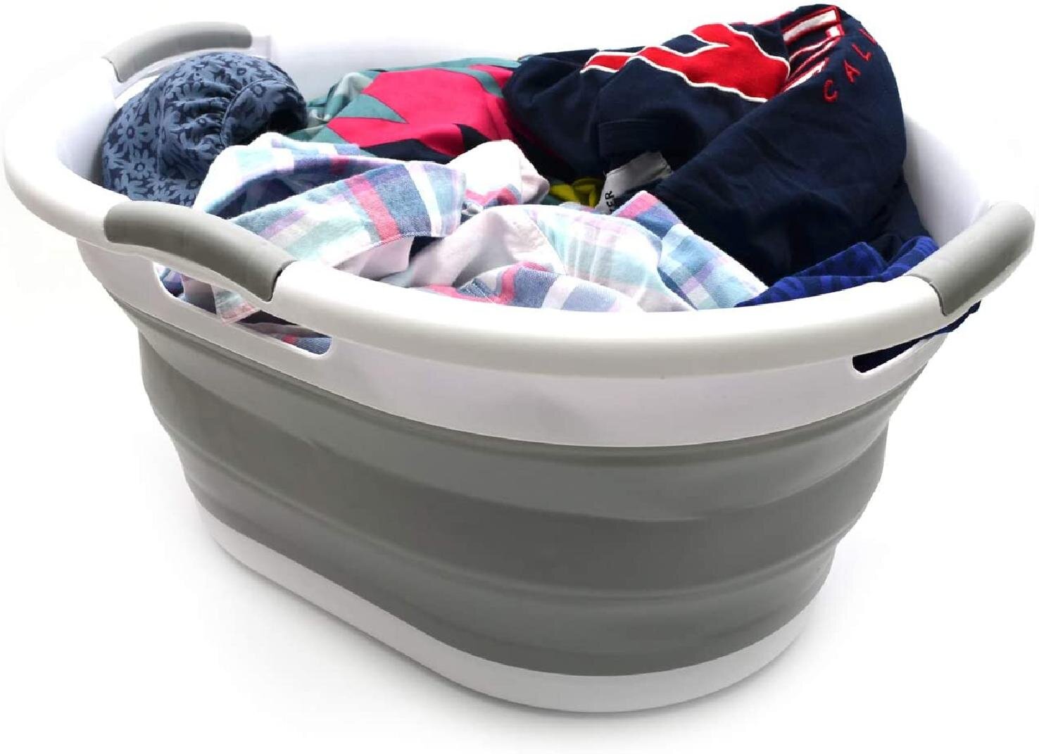 Plastic Collapsible Folding Laundry Basket Popup Hamper Clothes Storage Washing 