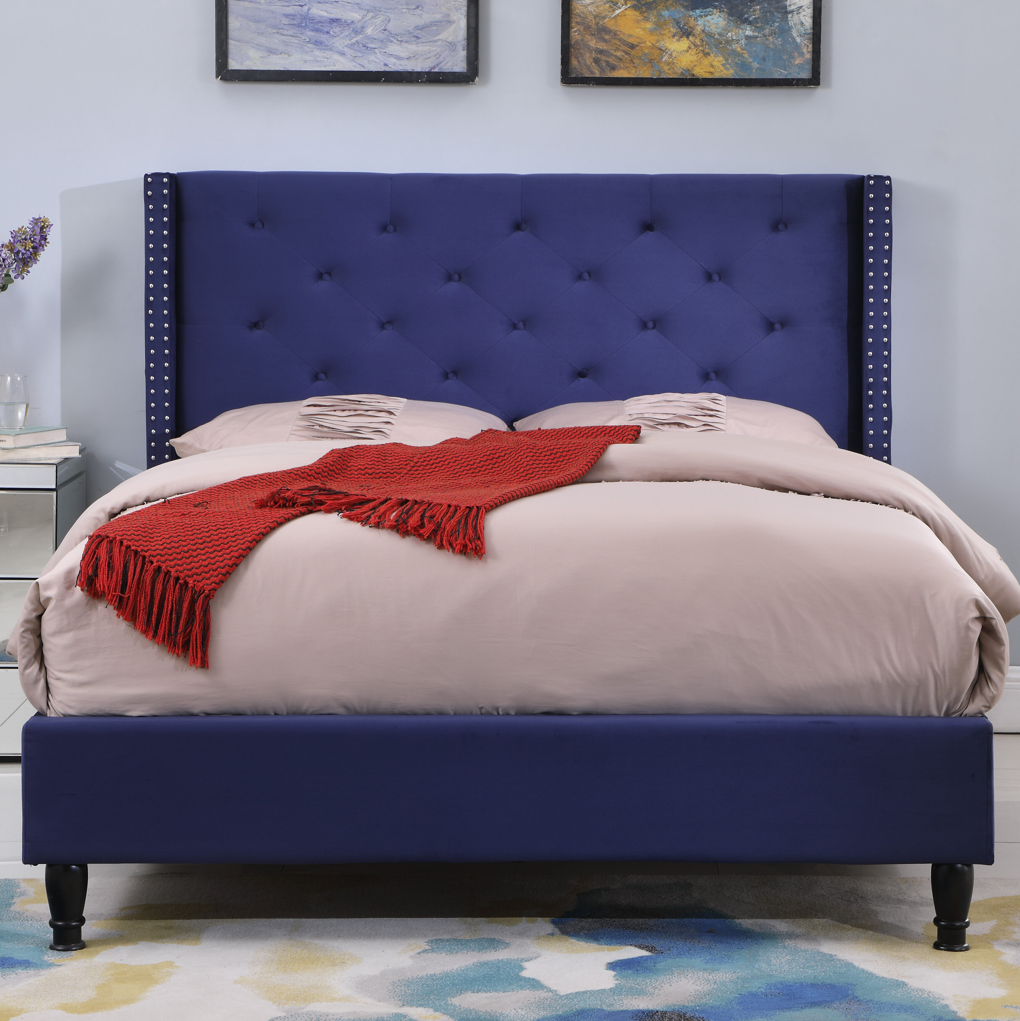 3ft blue single leather bed frame diamond blue bed boys bed