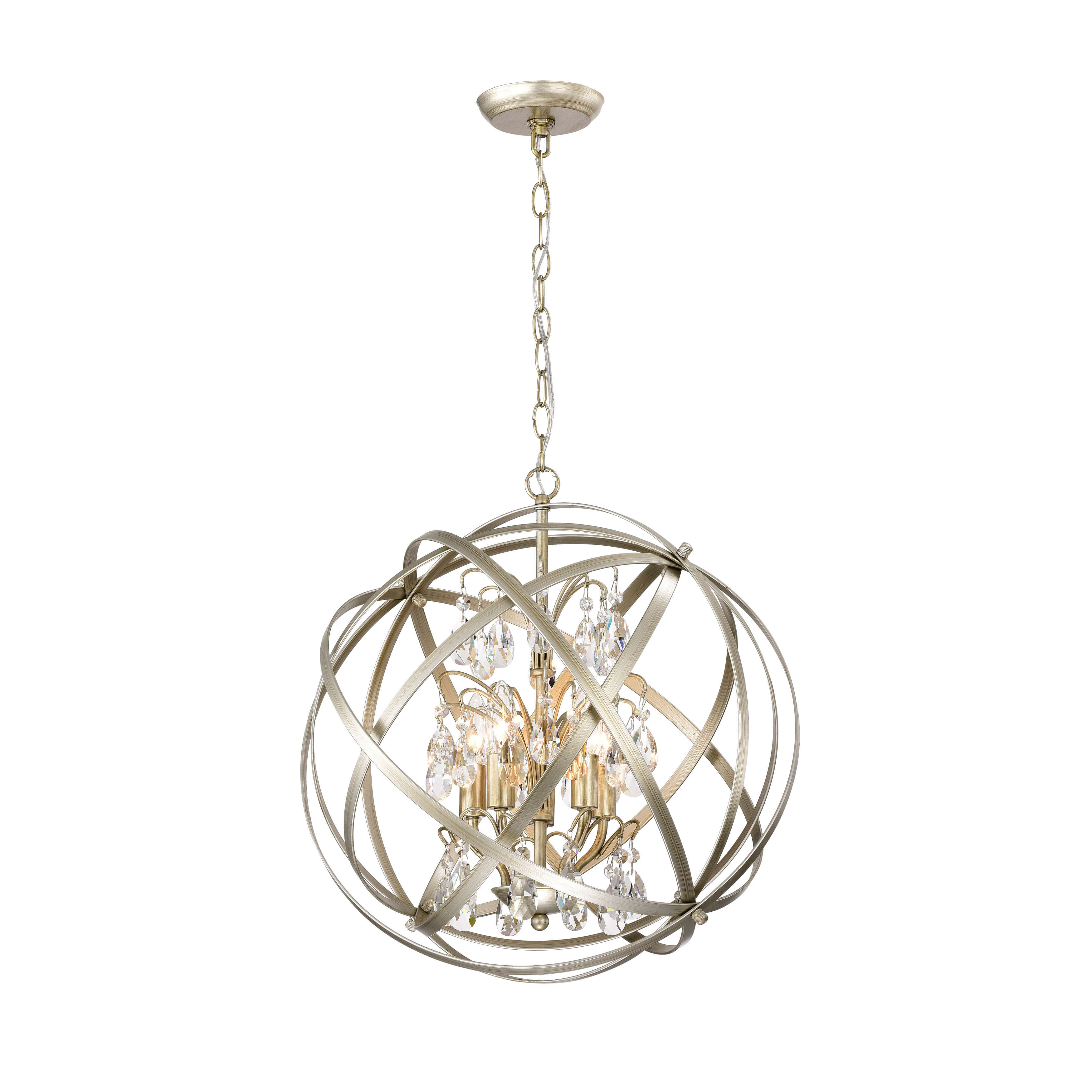 metal globe chandelier