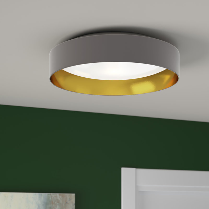 Newville 1 - Light 16'' Shaded Drum LED Flush Mount