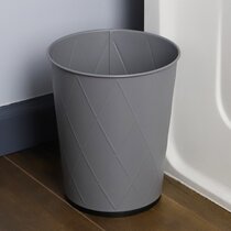 NEW WHITE AND GRAY MARBLE LOOKS ACRYLIC,RESIN TRASH CAN WASTE BASKET 