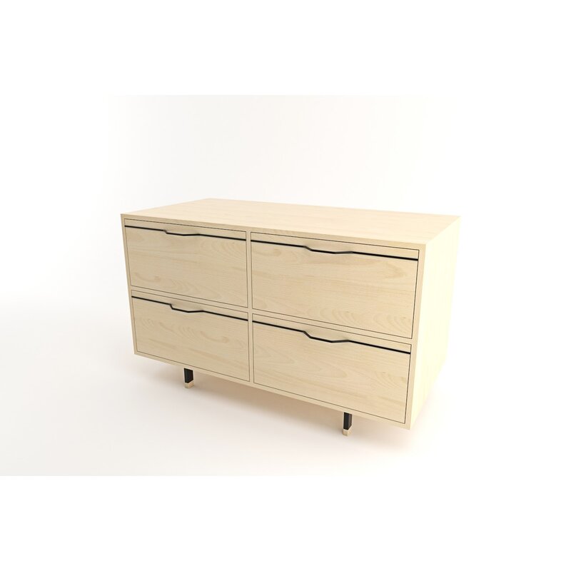 Tronk Design Chapman Small Storage 4 Drawer Double Dresser Wayfair