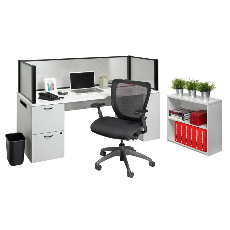 Nightingale Chairs Office In A Box Desk With Privacy Screen And