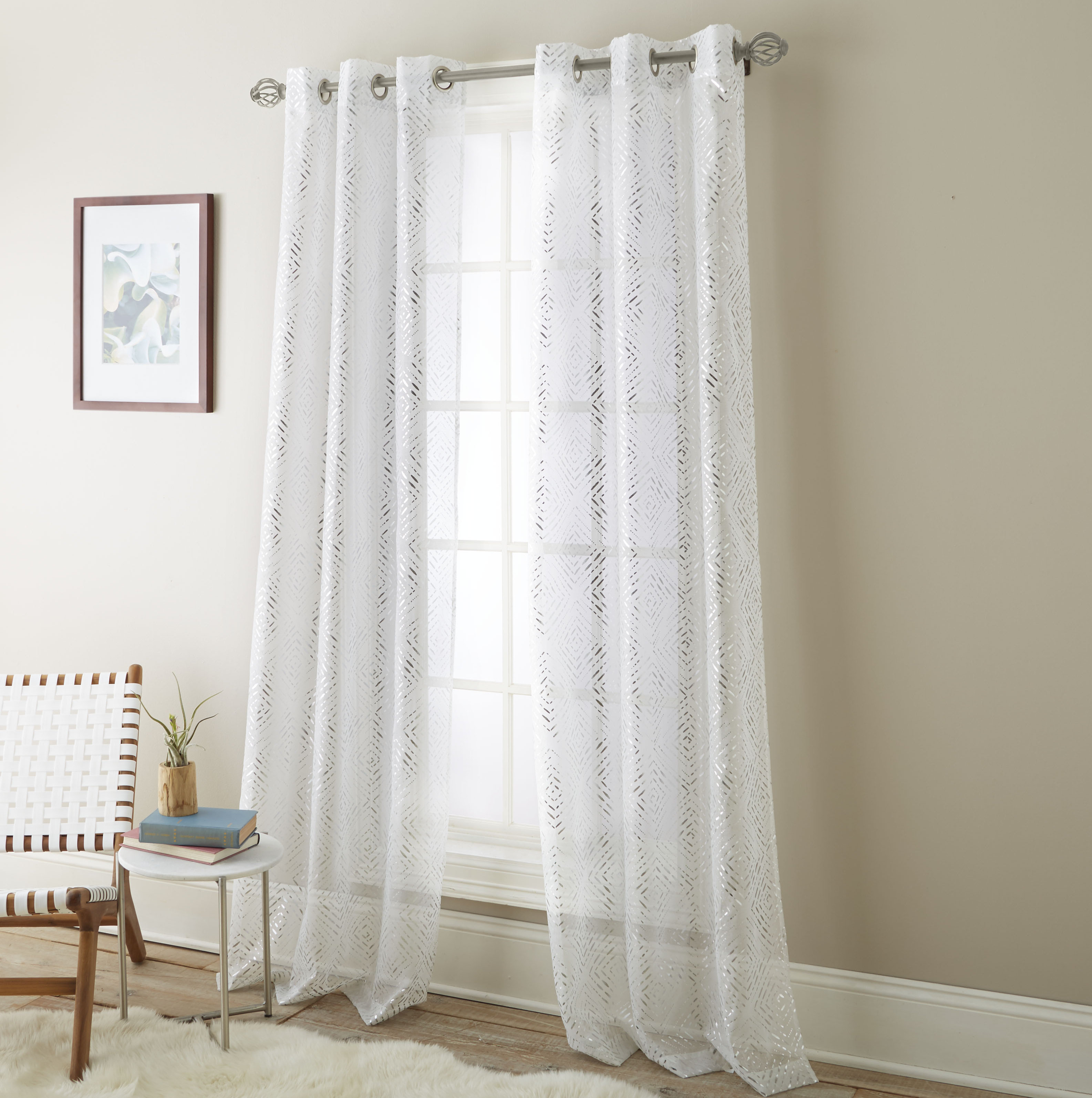 Bungalow Rose Eves Solid Sheer Grommet Curtain Panels Reviews Wayfair