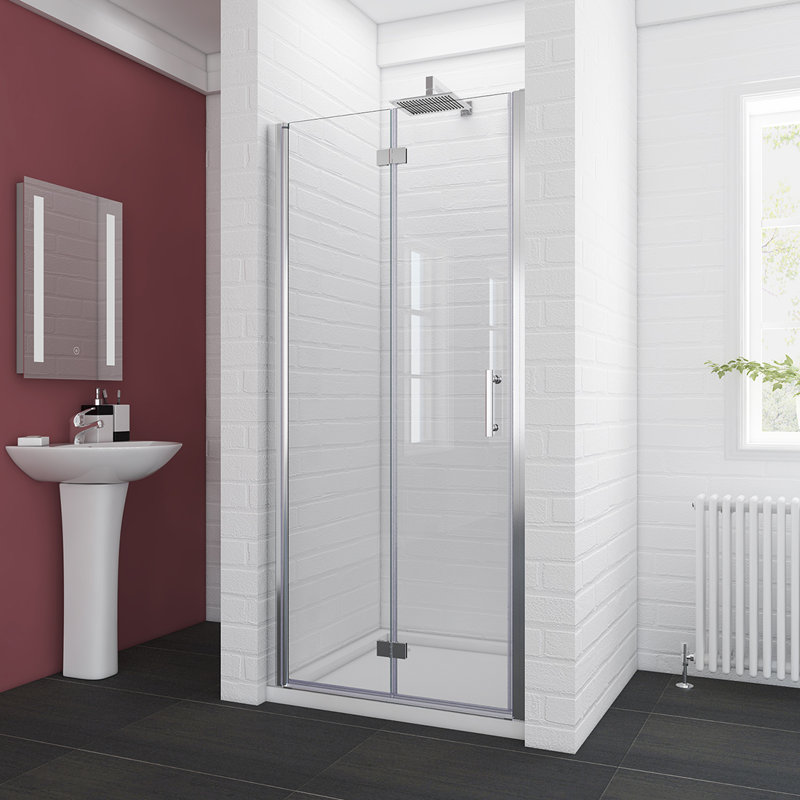 Watqen 36 W X 72 H Folding Semi Frameless Shower Door Wayfair