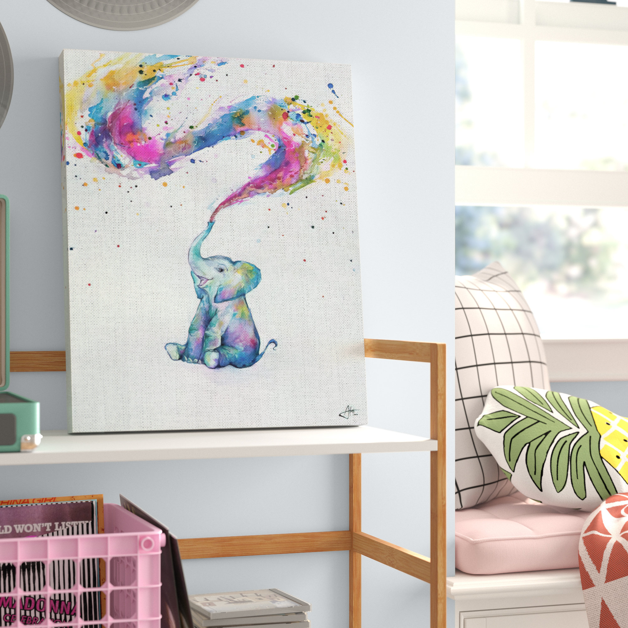 Watercolour Elephant Painting High Quality wall  Art poster Choose your Size 