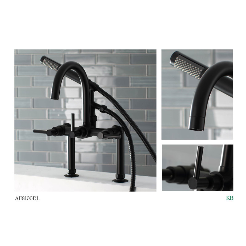 Kingston Brass Concord Double Handle Deck Mounted Clawfoot Tub