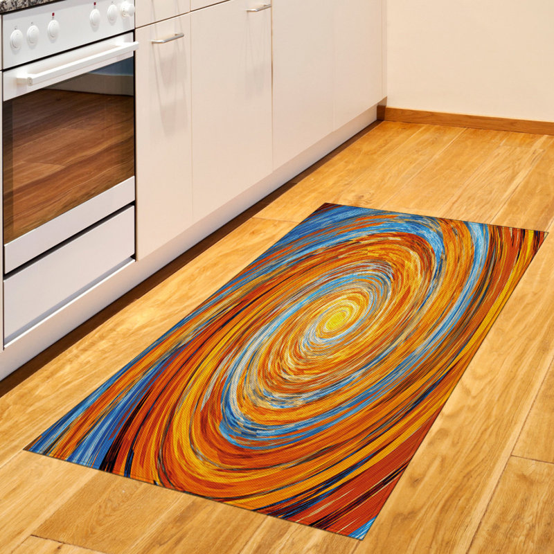 East Urban Home Ambesonne Fractal Area Rug Hippie Style Vortex Spiral Rotary Colourful Chaotic Unusual Turning Contrast Design Flat Woven Accent Rug For Living Room Bedroom Dining Room 4 X 5 7