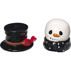 Snow Much Fun Snowman Ceramic Salt and Pepper Shakers