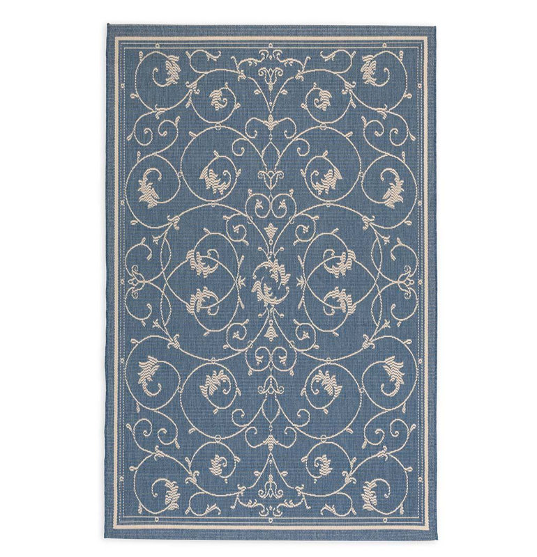 Plow Hearth Veranda Power Loom Polypropylene Blue Indoor Outdoor Area Rug Wayfair