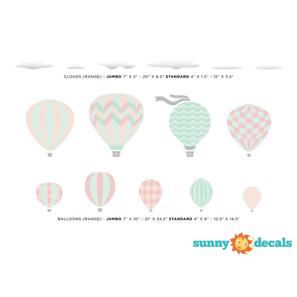 Baby Nursery and Playroom Lemostaar Hot Air Balloons Wall Decals Stickers Pre-Cut Decorative Vinyl Peel and Stick Classroom Decorations Wall Art Mural for Children’s Bedroom 
