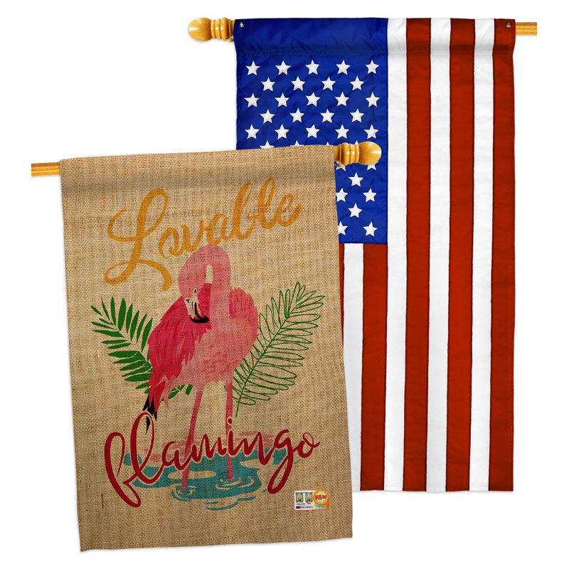 Breeze Decor Lovable Flamingo 2 Sided Polyester 40 X 28 In House Flag Wayfair