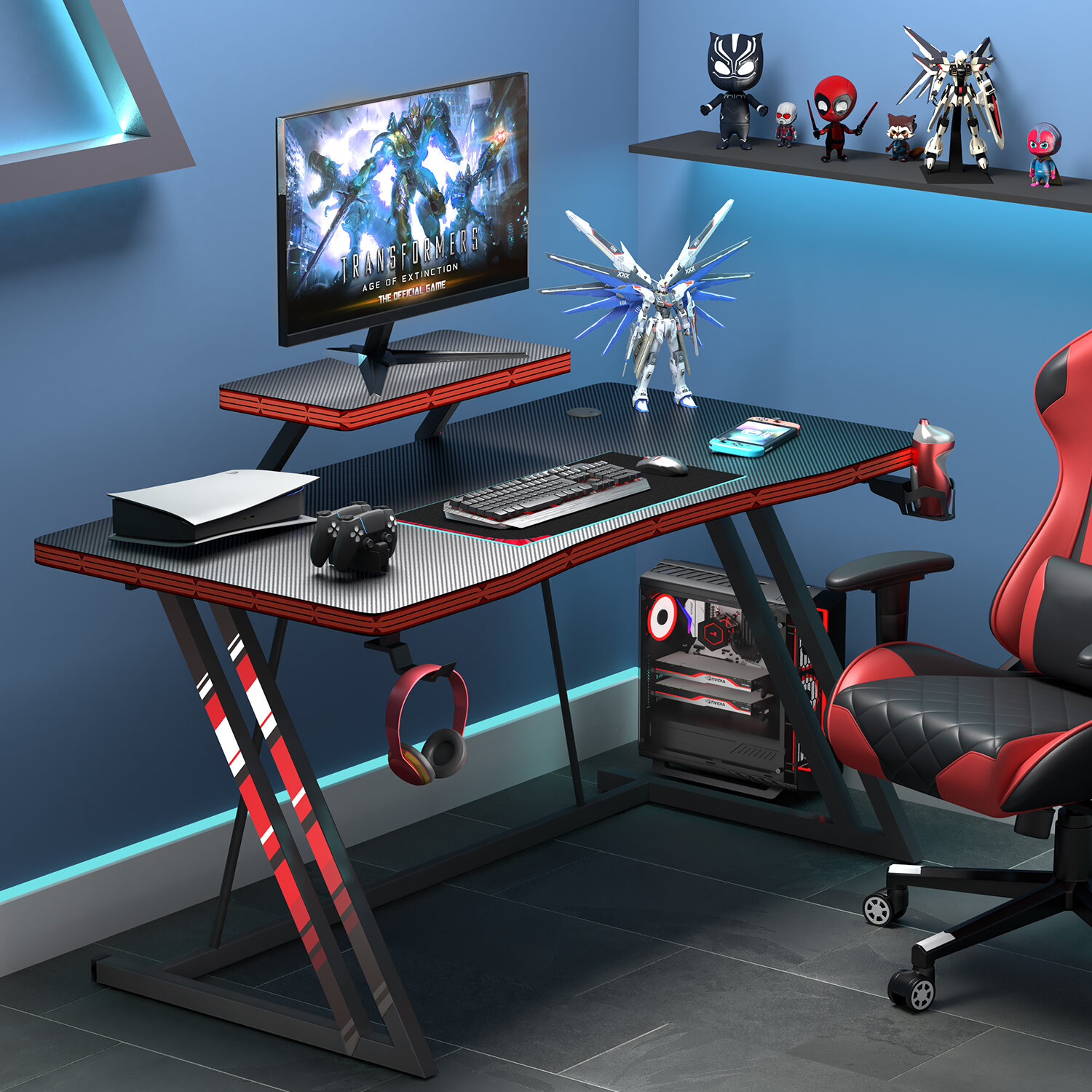 computer gaming desk and chair