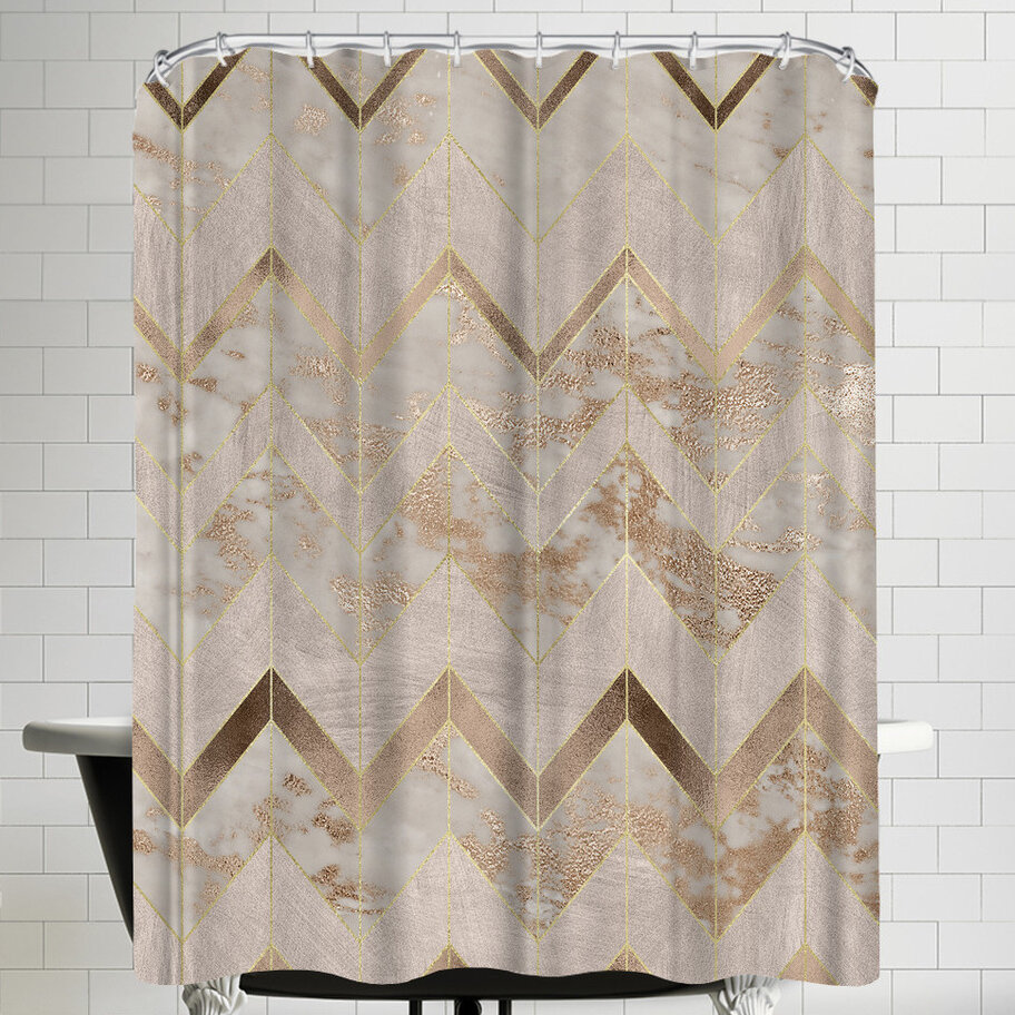 rose gold shower curtain