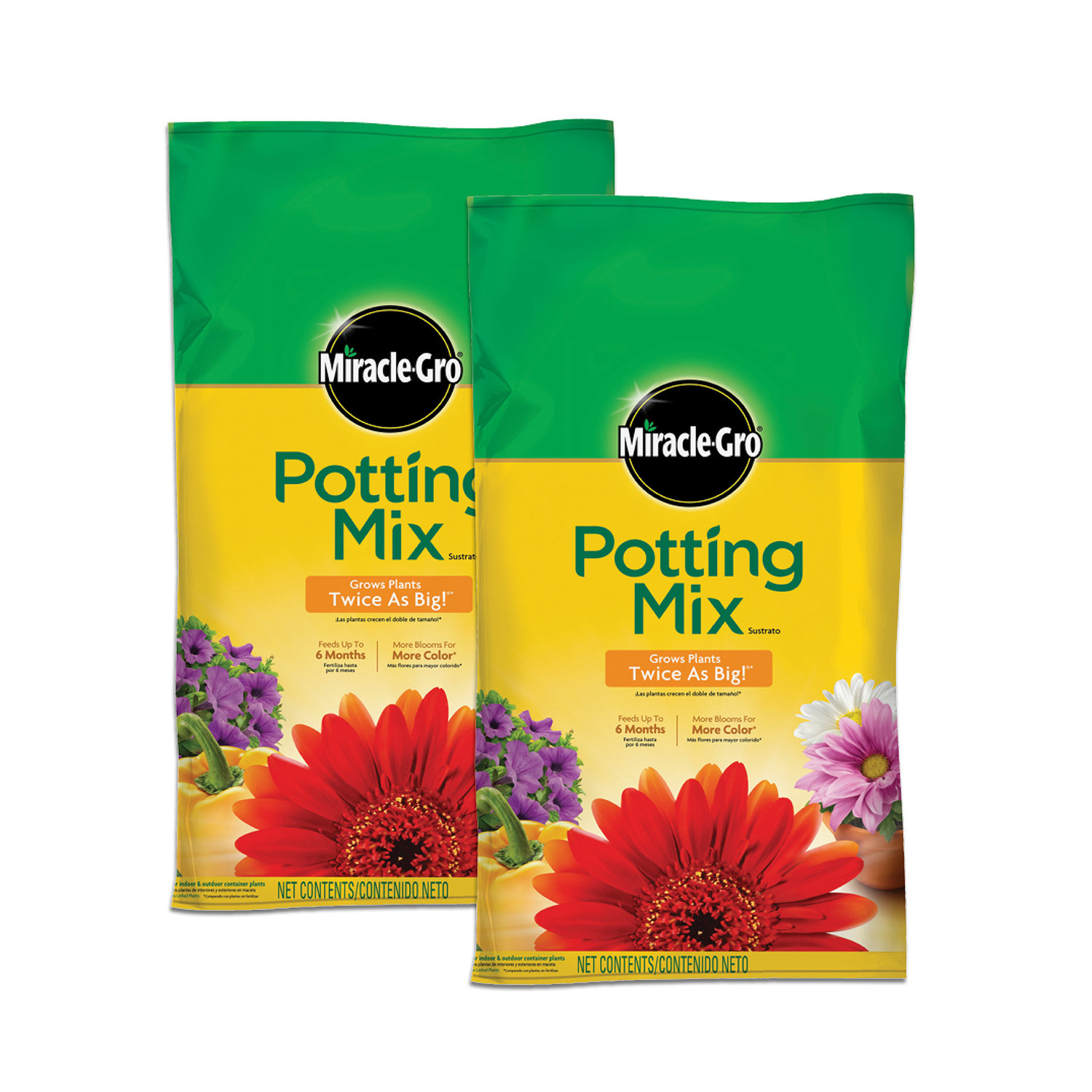 MiracleGro Moisture Control Potting Mix and Water Soluble All Purpose