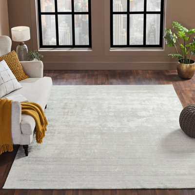 Sharron Handwoven Wool/Viscose Ivory Area Rug 8’6”*11’6”