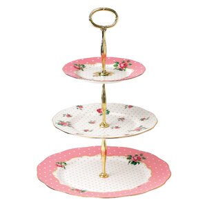 Cheeky Pink Roses Cheeky Pink Vintage 3-Tier Cake Stand