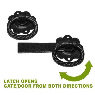 Heavy Duty Wrought Iron Floral Latch